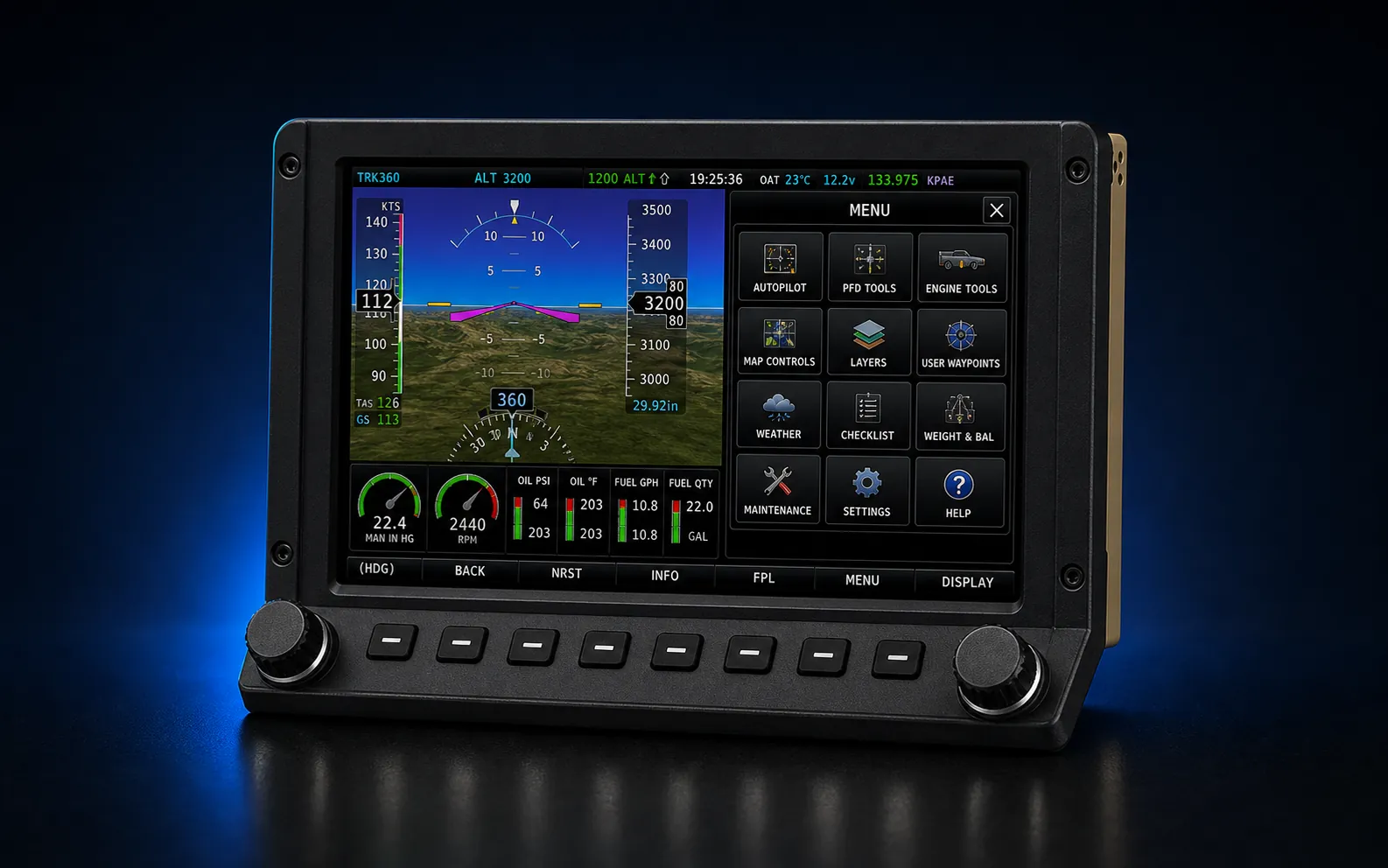 Dynon HDX-style glass cockpit displays